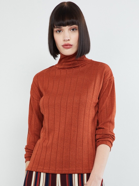 

max Women Rust Striped Top