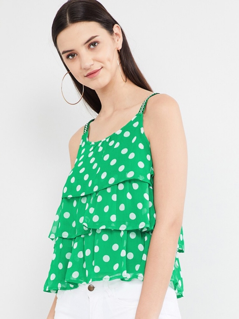 

max Women Green Printed Top