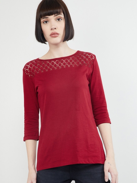 

max Women Maroon Solid Top