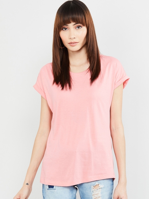 

max Women Pink Solid Top