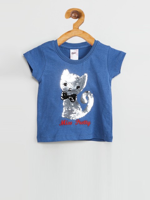 

max Girls Blue Embellished Top