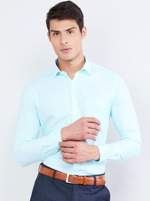 

max Men Blue Regular Fit Solid Casual Shirt