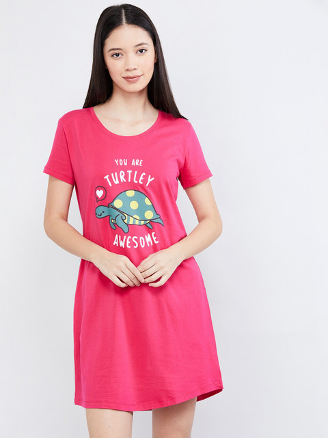 

max Women Pink Printed Sleep Shirt