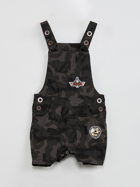 

max Boys Green Camouflage Printed Dugarees
