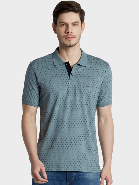 

ColorPlus Men Grey Printed Polo Collar T-shirt