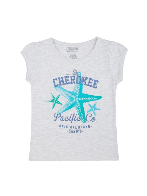 

Cherokee Girls Grey Printed Round Neck T-shirt