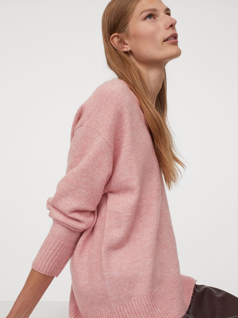

H&M Women Pink Knitted Jumper