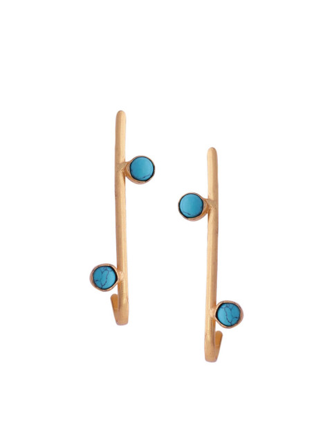 

Tistabene Gold-Plated & Blue Contemporary Drop Earrings