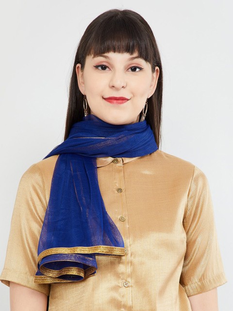

max Blue Solid Dupatta