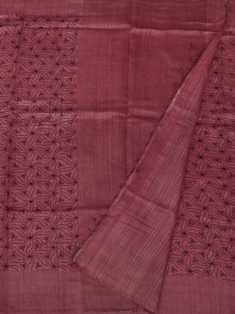 

Pothys Pink & Black Jute Silk Printed Saree
