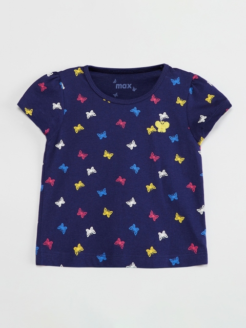 

max Girls Blue Printed Top
