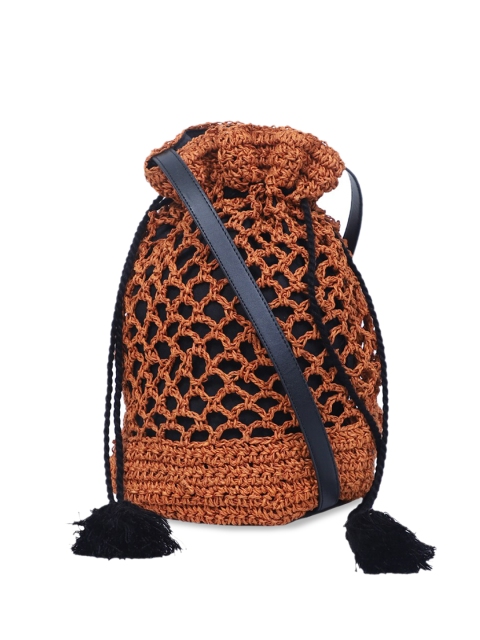 

Diwaah Orange Woven Design Potli Clutch