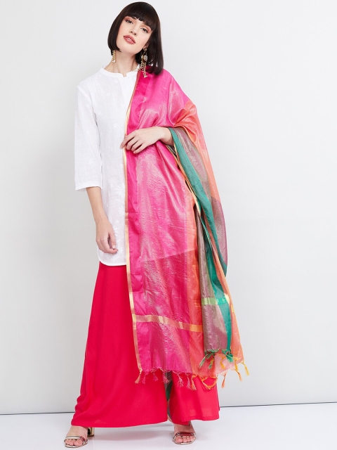

max Red Colourblocked Dupatta