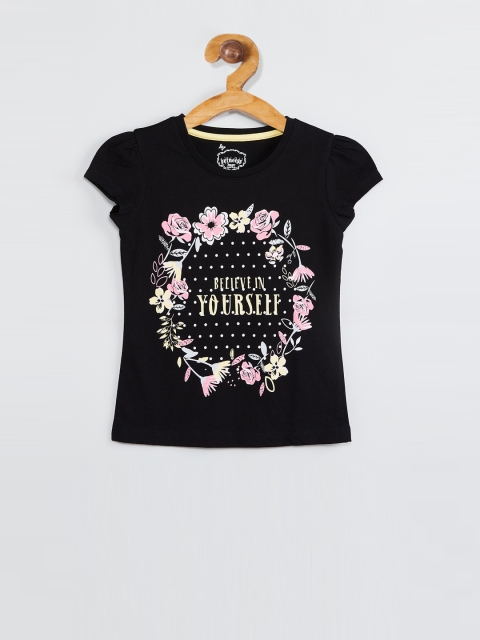 

max Girls Black Printed Top