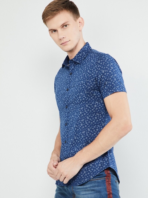 max Men Blue Regular Fit Printed Casual Shirt