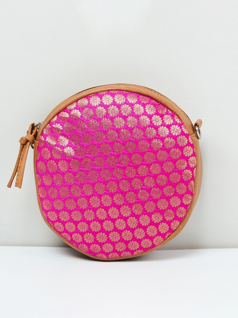 

max Pink Self Design Sling Bag