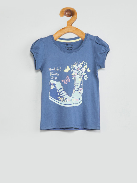 

max Girls Blue Printed Top
