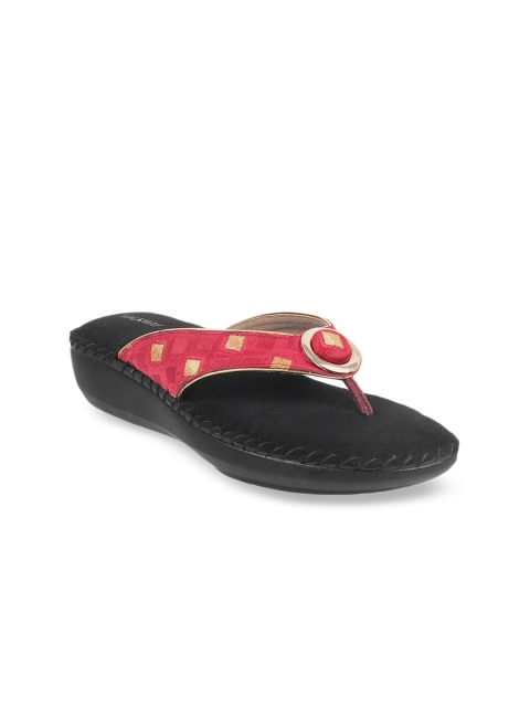 

WALKWAY Women Maroon Printed Sandals