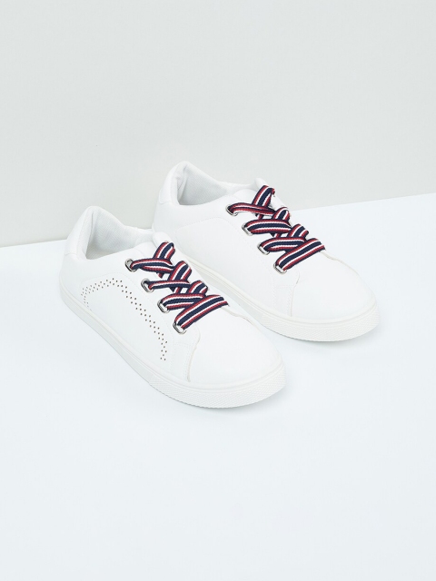 

max Women White Perforations Sneakers