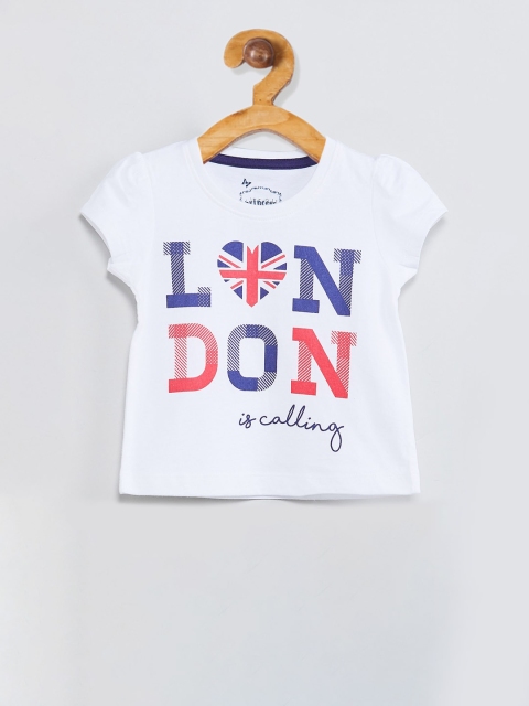 

max Girls White Printed Top
