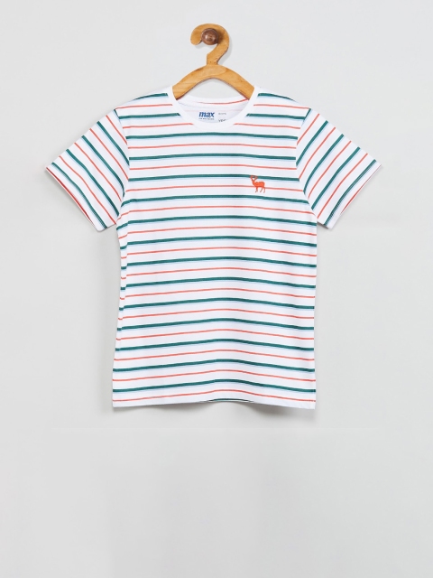 

max Boys Multicoloured Striped V-Neck T-shirt, Multi