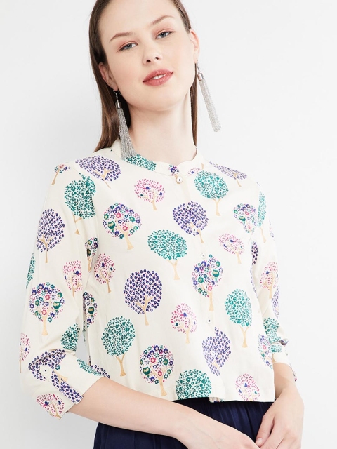 

max Women Off-White Printed Shirt Style Top