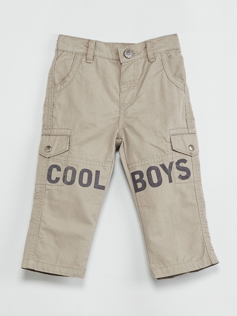 

max Boys Grey Regular Fit Printed Cargos