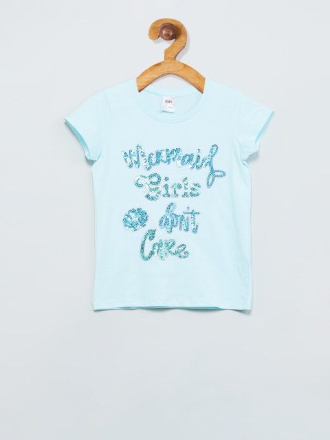 

max Girls Blue Printed Top