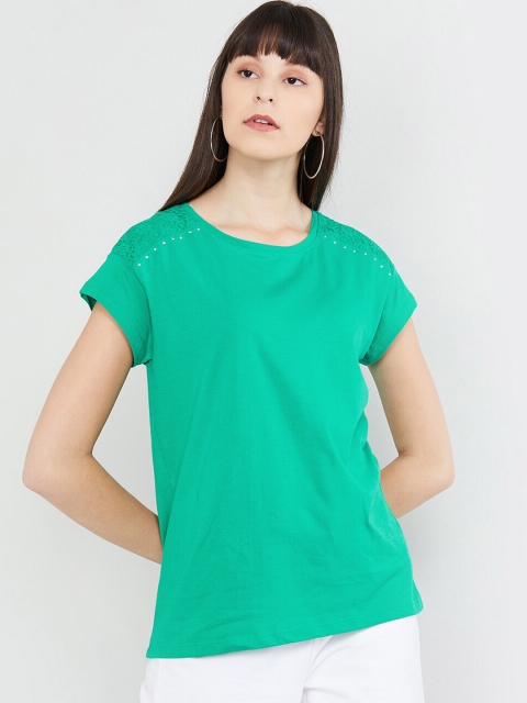 

max Women Green Solid Top