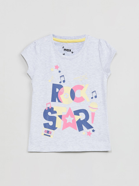 

max Girls Grey Printed Top