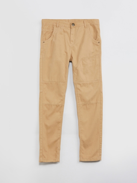 

max Boys Beige Regular Fit Solid Regular Trousers