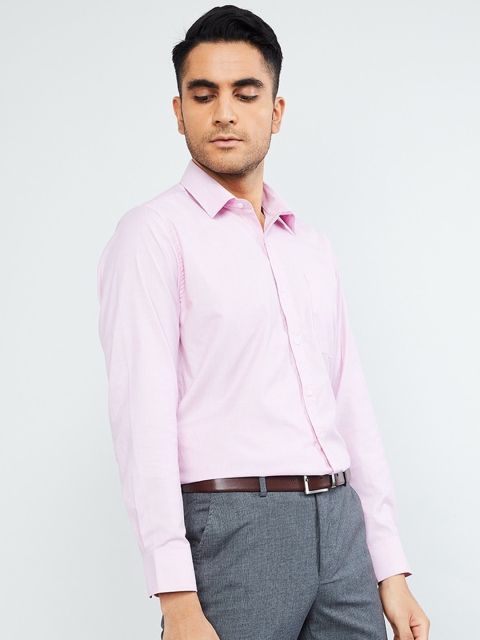 

max Men Pink Regular Fit Solid Formal Shirt