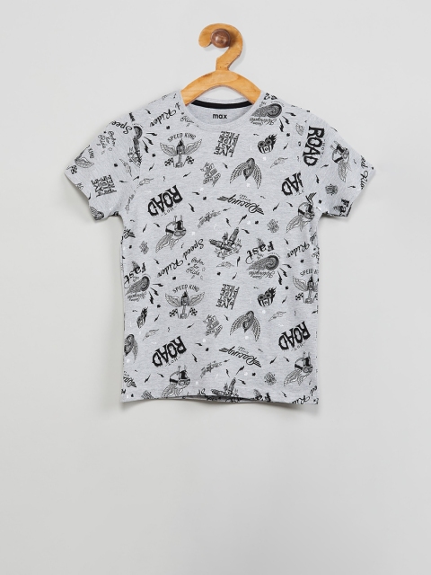 

max Boys Multicoloured Printed Round Neck T-shirt, Multi