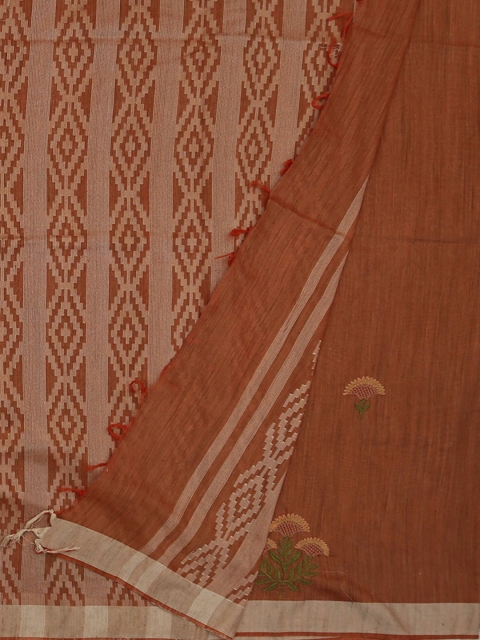 

Pothys Brown Woven Design Jute Cotton Saree