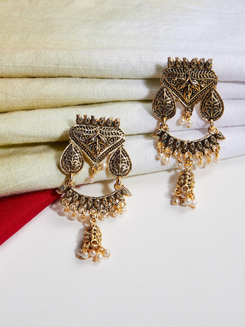 

ZeroKaata Gold-Plated Handcrafted Dome Shaped Jhumkas
