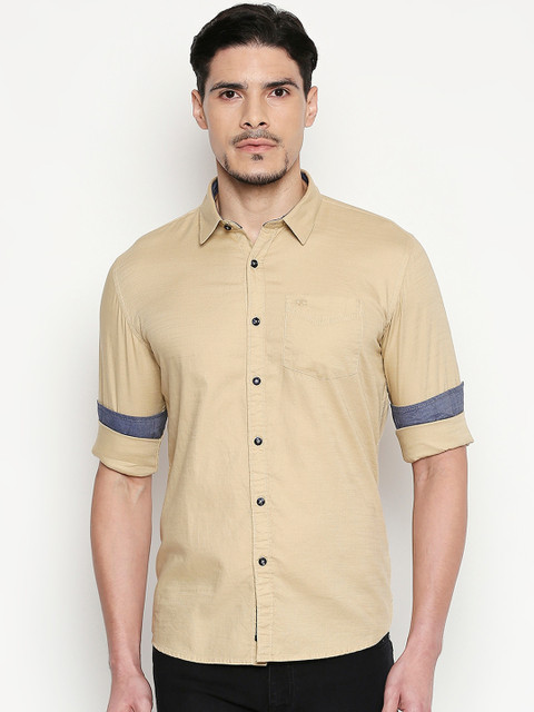 

L.A. SEVEN Men Khaki Slim Fit Solid Casual Shirt