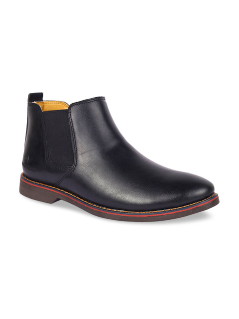 

Fashion Victim Men Black Solid Synthetic Leather High-Top Chelsea Boots