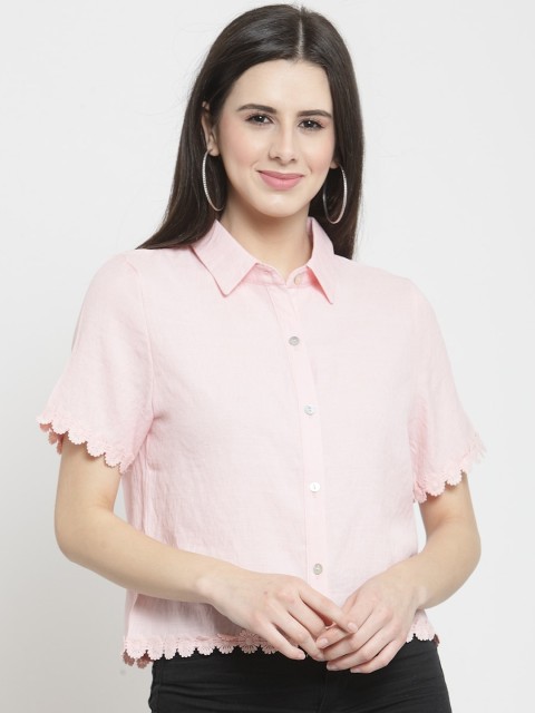 

Global Republic Women Pink Regular Fit Solid Casual Shirt