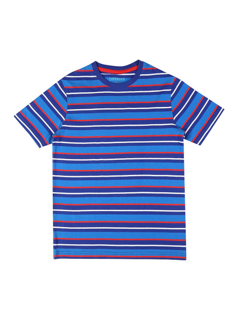 

POPPERS by Pantaloons Boys Blue Striped Round Neck T-shirt