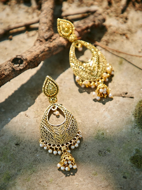 

ZeroKaata Gold-Plated Handcrafted Dome Shaped Jhumkas