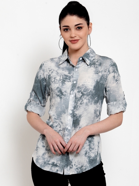 

Global Republic Women Grey Regular Fit Printed Casual Shirt