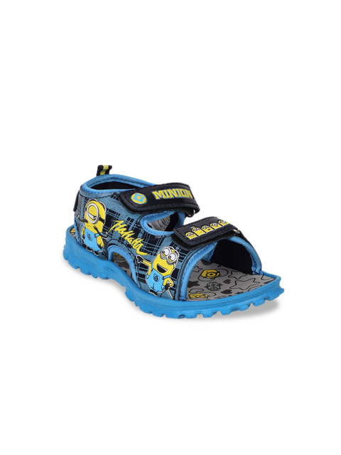 

Kids Ville Boys Navy Blue & Yellow Minion Print Sports Sandals