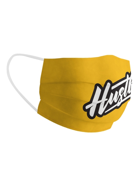 

Soxytoes Unisex Mustard Yellow Printed 4-Ply Anti-Pollution Reusable Cloth Masks