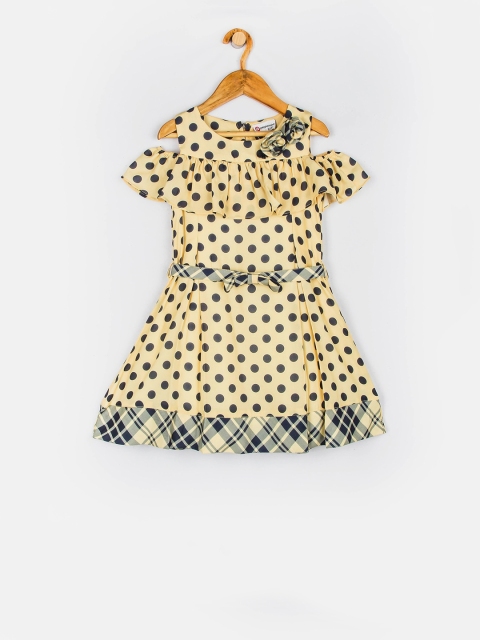 

Peppermint Girls Yellow Printed A-Line Dress with Hat