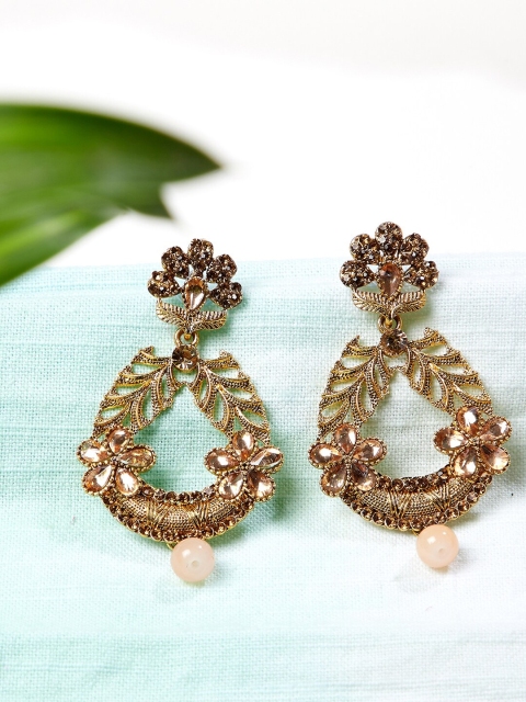

ZeroKaata Gold-Plated Teardrop Shaped Drop Earrings