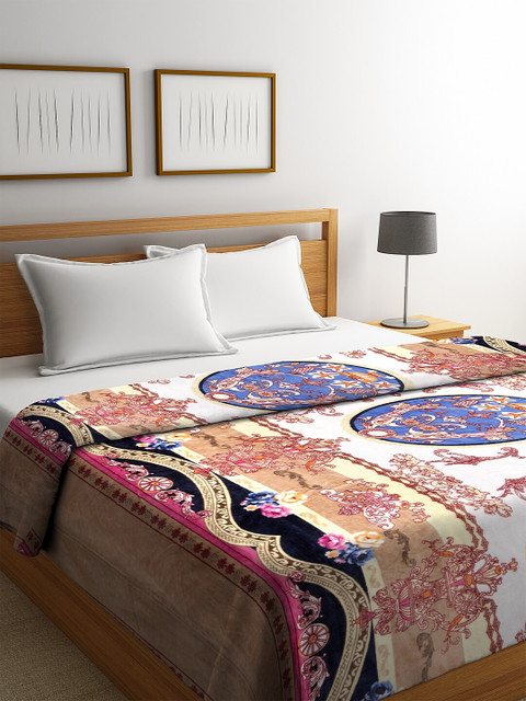 

NEUDIS Multicoloured Floral AC Room 233 GSM Double Bed Blanket, Multi