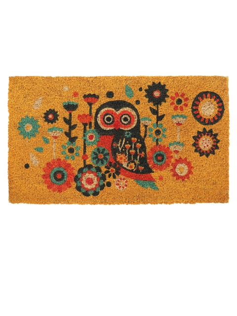 

Chumbak Multicoloured Paisley Owl Print Doormat, Multi