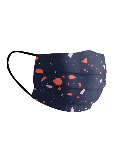 

Soxytoes Unisex Navy Blue Printed 4-Ply Anti-Viral Reusable Cotton Face Mask