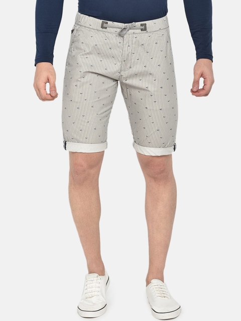 

beevee Men Grey Printed Regular Fit Regular Shorts