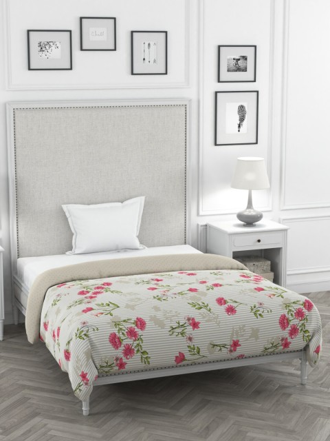 

Portico New York Off-White Floral Heavy Winter 120 GSM Single Bed Comforter